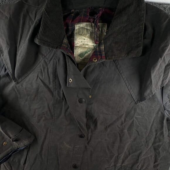 Barbour Backhouse Waxed Jacket Men Outdoors Long Trench A1255 Stockman's Size 44 - Picture 2 of 16